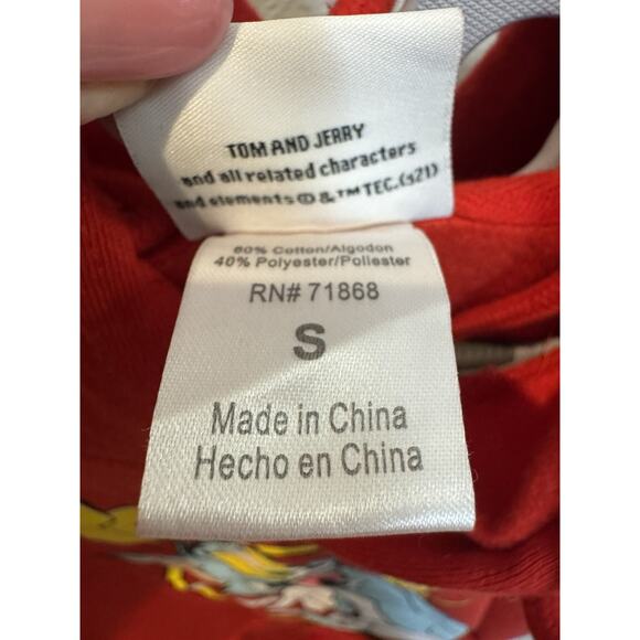 Tom and Jerry Red Hoodie – Classic Cartoon Looney Tunes Sweatshirt - Picture 3 of 5